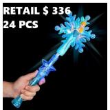 LED Light Up Winter Snowflake Princess Party Wand