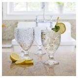 Fitz and Floyd Trestle Glassware Ornate Goblets,