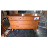 Brown Wood 36" 6 Drawer Dresser