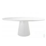 Jefferson White Lacquer Oval Dining Table base