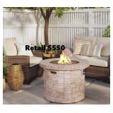 34" Stack Stone Fire Pit Light Brown - Threshold