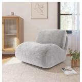 Modern Light Gray Chenille Swivel Lazy Sofa