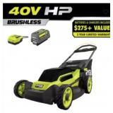 RYOBI 40V HP Brushless 20" Mower R$299