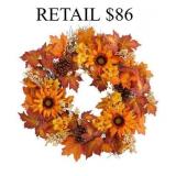 Nearly Natural Fall Maple Leaves Wreath #8.1