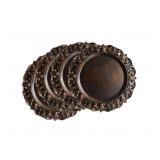 Jay Companies EMOBSSED PLATES SET OF 4