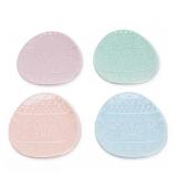 Tabletops Gallery Iridescent Figural Egg Plate 4Pc