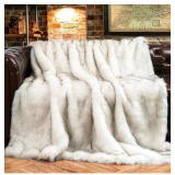 Hero image 4 of White Faux Fur Blanket #10