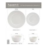 Haven Round Embossed Dinnerware Set