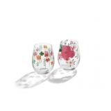Cambridge Floral Bright Stemless Wine Glasses#2.3