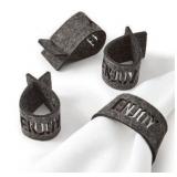 The Cellar Words Felt Napkin Rings, Set of 4
