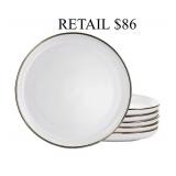 Elama Alejandro Gold-Tone Dinner Plates, Set of 6