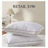 UNIKOME Goose Feather Gusseted 2Pc Pillow King#222