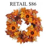 Nearly Natural Fall Maple Leaves Wreath #8.1