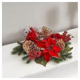 Nearly Natural Poinsettia Arrangements Red