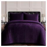 Tribeca Living  Oversized Velvet Quilt Set#14
