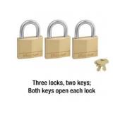 Master Lock Outdoor  Padlock Set (3-Pack)