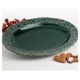 Tabletops Green Holly 16' Oval Platter #2.30