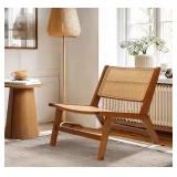 LuxenHome Brown Rubberwood Armless Accent Chair