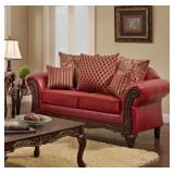 Sabahat Carved Wood Traditional Loveseat