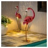 #13 Solar LED Flamingo Pair - Set of 2
