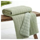#7 Desert sage Mills Waffle Desert Quilted Throw