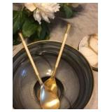 # 11  Gold Stainless Steel Salad Servers