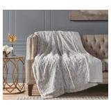#7 Madison 50" x 60"Marselle Snow Leopard   Throw