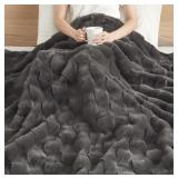Madison 50" x 60" Modern Faux Fur & Throw Blanket