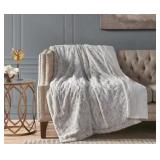 #7 Madison 50" x 60"Marselle Snow Leopard   Throw