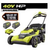 R$549 RYOBI 40V HP 21" Self-Propelled Lawn Mower