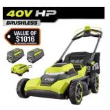 R$549 RYOBI 40V HP 21' Self-Propelled Lawn Mower