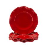 #12 Perlette Red Dinner Plates, Set of 4