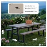 LIFETIME 6-Foot Folding Picnic Table with Benches