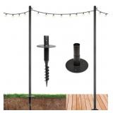 #24  Excello 10 ft. String Light Poles, 2-Pack