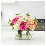 10.5"Nearly Natural Faux 10" Mixed Rose & Hydra