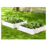 #30 Vita White Vinyl Raised Garden Bed, 2-Pack