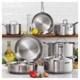 #36 Tramontina 12-PCs Tri-Ply Clad SS cookware set