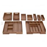 #12 Seville Classics 9-Piece Acacia Organizer set