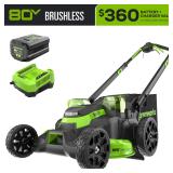#110Greenworks 80V Cordless Dual-Blade Lawn Mower
