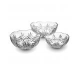 #6.75 Godinger Dublin Crystal Serving Bowls, 3 Pcs