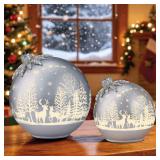 #9.5  6.5' & 8.5' Rotating Glass Ornament Decor
