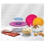 #7.50 Pyrex Glass Mixing Bowls with Lids, 8-Piece