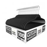 # 8 Black Velvet Clothes Hangers, 100-Pack