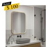 #16 Artika - Royce Gold LED Wall Mirror, 32" x 24"