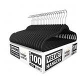 # 8 Black Velvet Clothes Hangers, 100-Pack