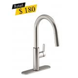 #28 Kohler Rodean Stainless Kitchen Sink Faucet