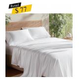 #5 Edsure - PureWoven Bamboo King Sheet Set, White