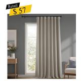 #5 Oatmeal Faux Linen Room-Darkening Curtain Panel