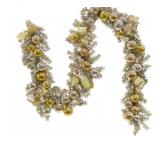 #20 Pre-Lit Gold & Silver Ornament Garland, 9 ft.