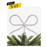 #5 Holiday Lane - Silver Bow Tree Topper